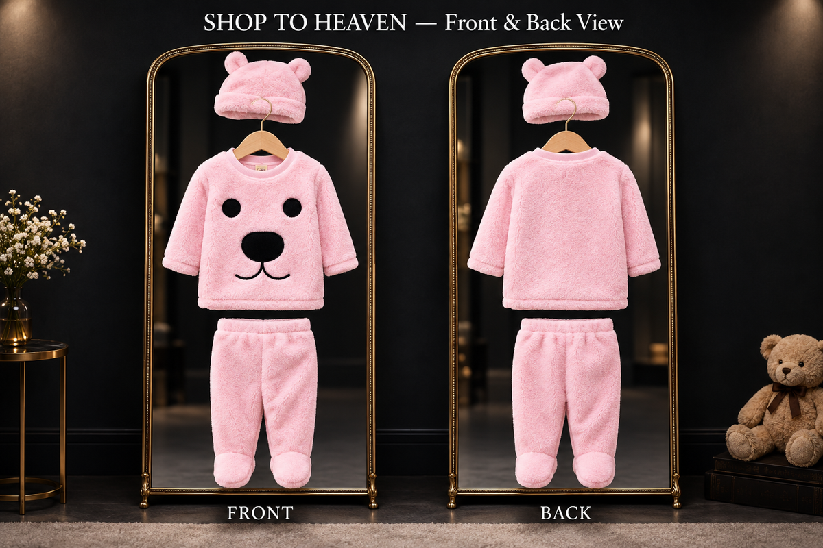 Bear Flannel Frame Pink