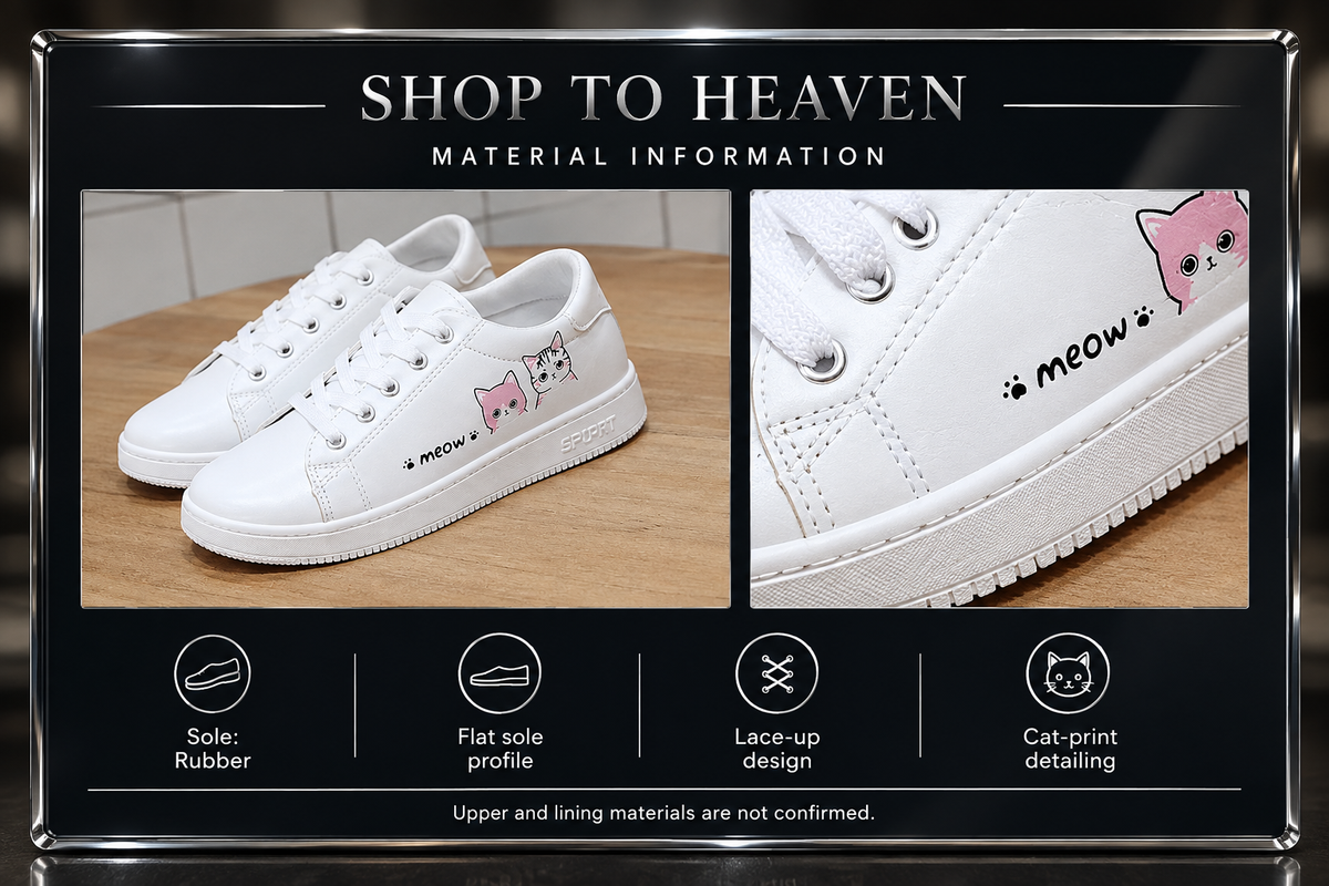 Cat-Print Sneakers Material Information