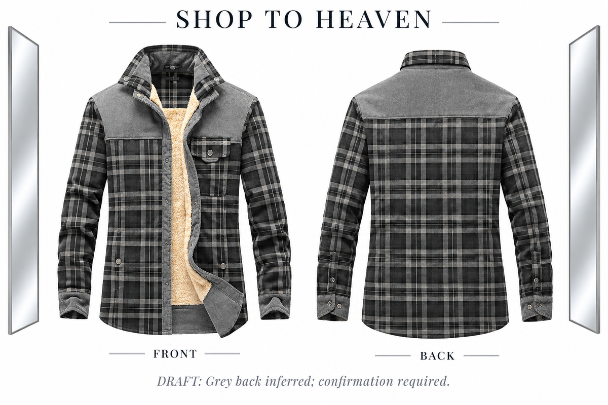 Cotton Plaid Jacket Grey Frame Draft