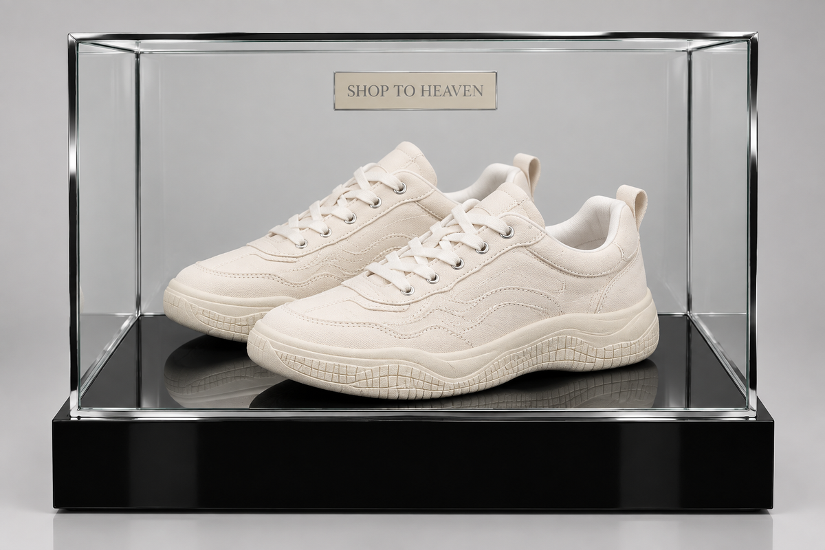 Curved-Panel Sneakers Beige Retry