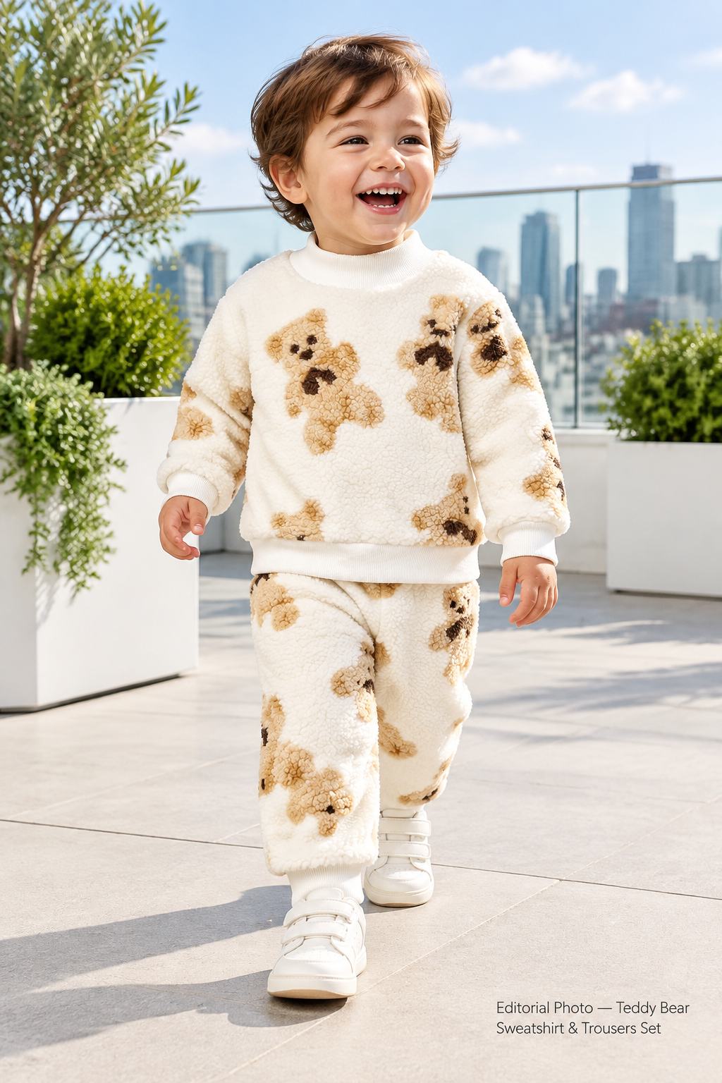 Editorial Photo — White Teddy Bear Set