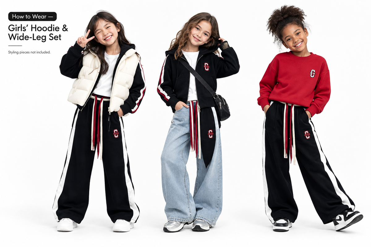 How to Wear — Black Girls’ Hoodie & Wide-Leg Set