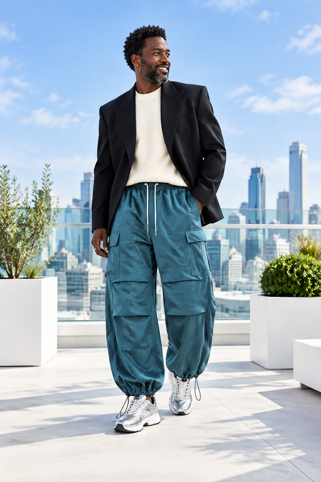 Nylon Cargo Pants Editorial