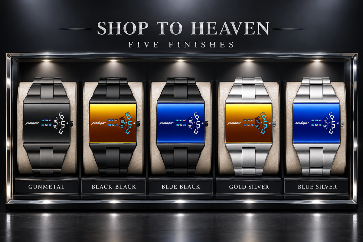 Rectangular Watch All Five Finishes