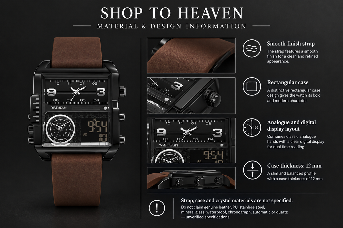 Rectangular Watch Material Information