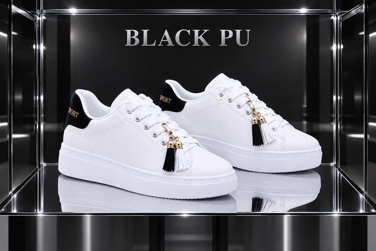 Tassel Sneakers Black PU