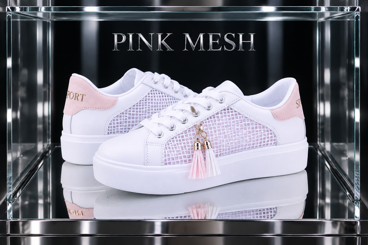Tassel Sneakers Pink Mesh