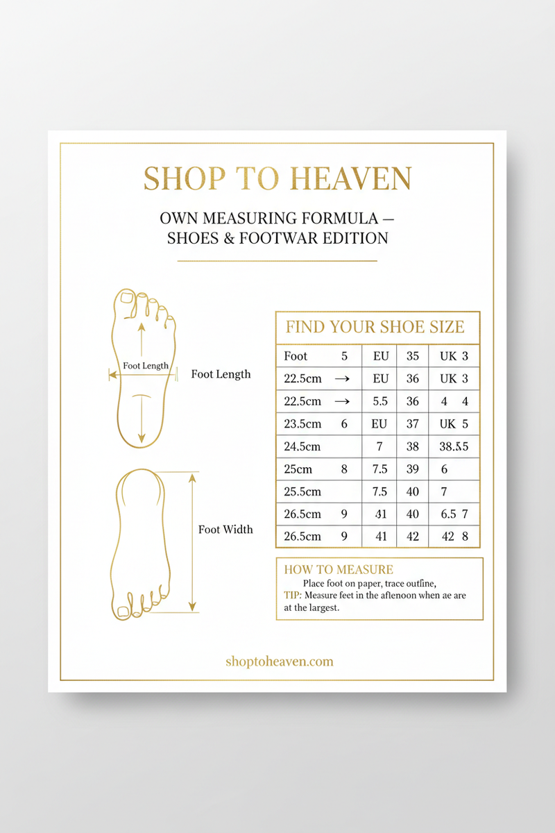 Shoes Footwear Size Guide