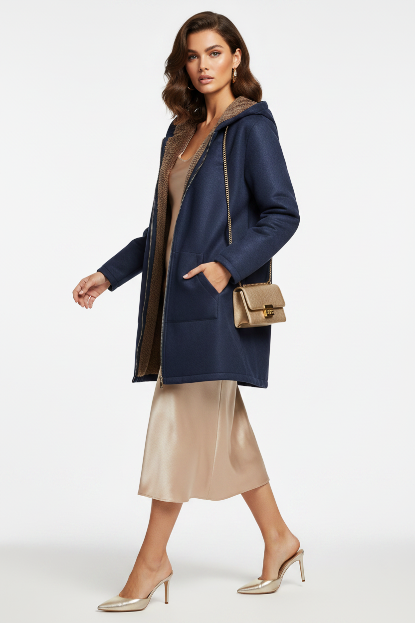 Printed Cardigan Coat — Slim Fit