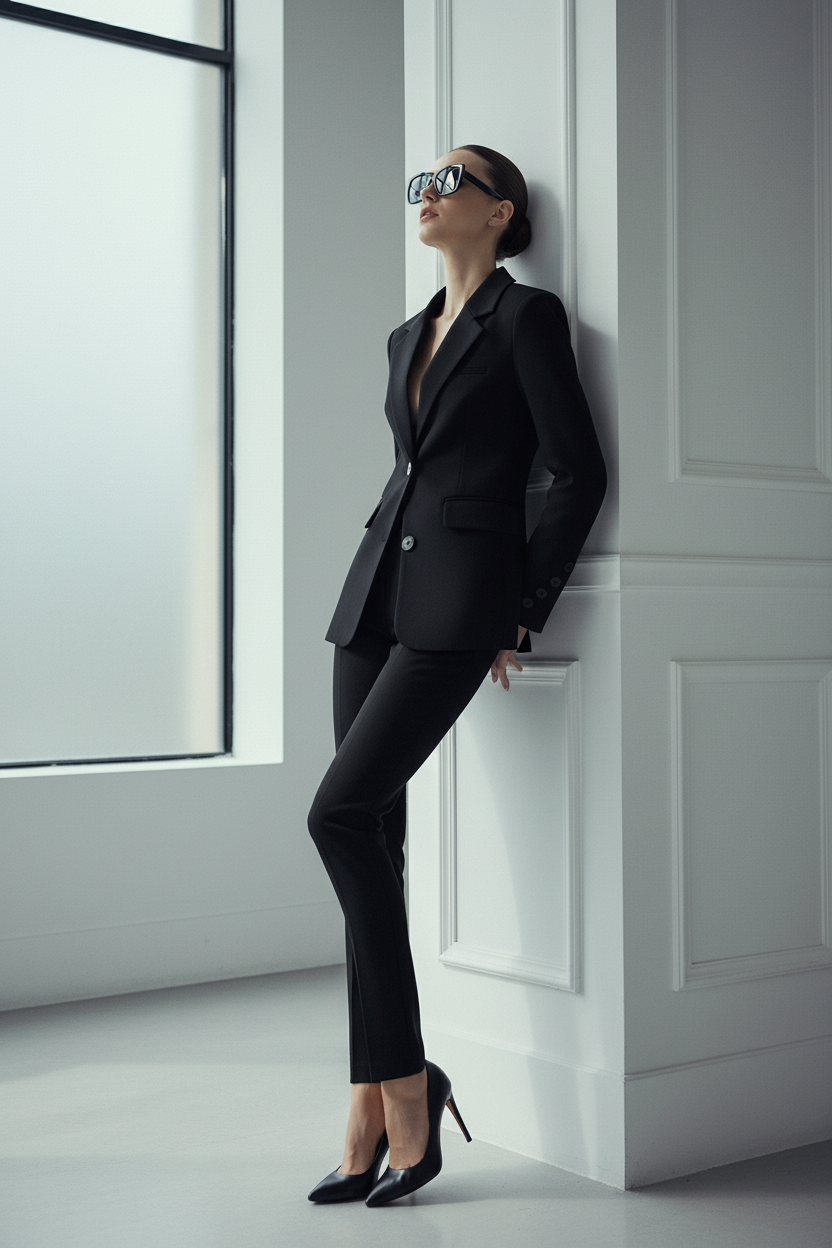 Slim-Fit Korean Style Blazer Coat — Long Sleeve