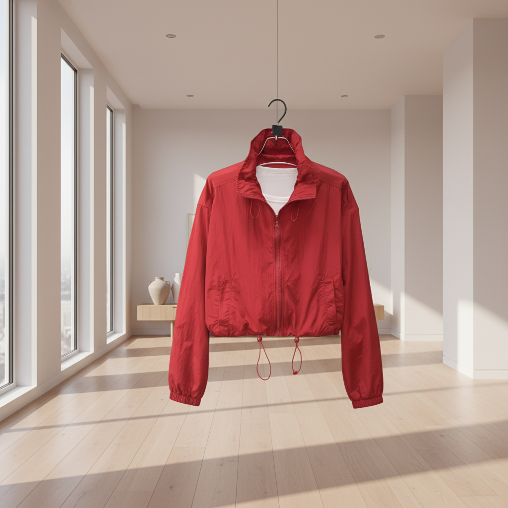 Cropped Hooded Sun-Protective Windbreaker