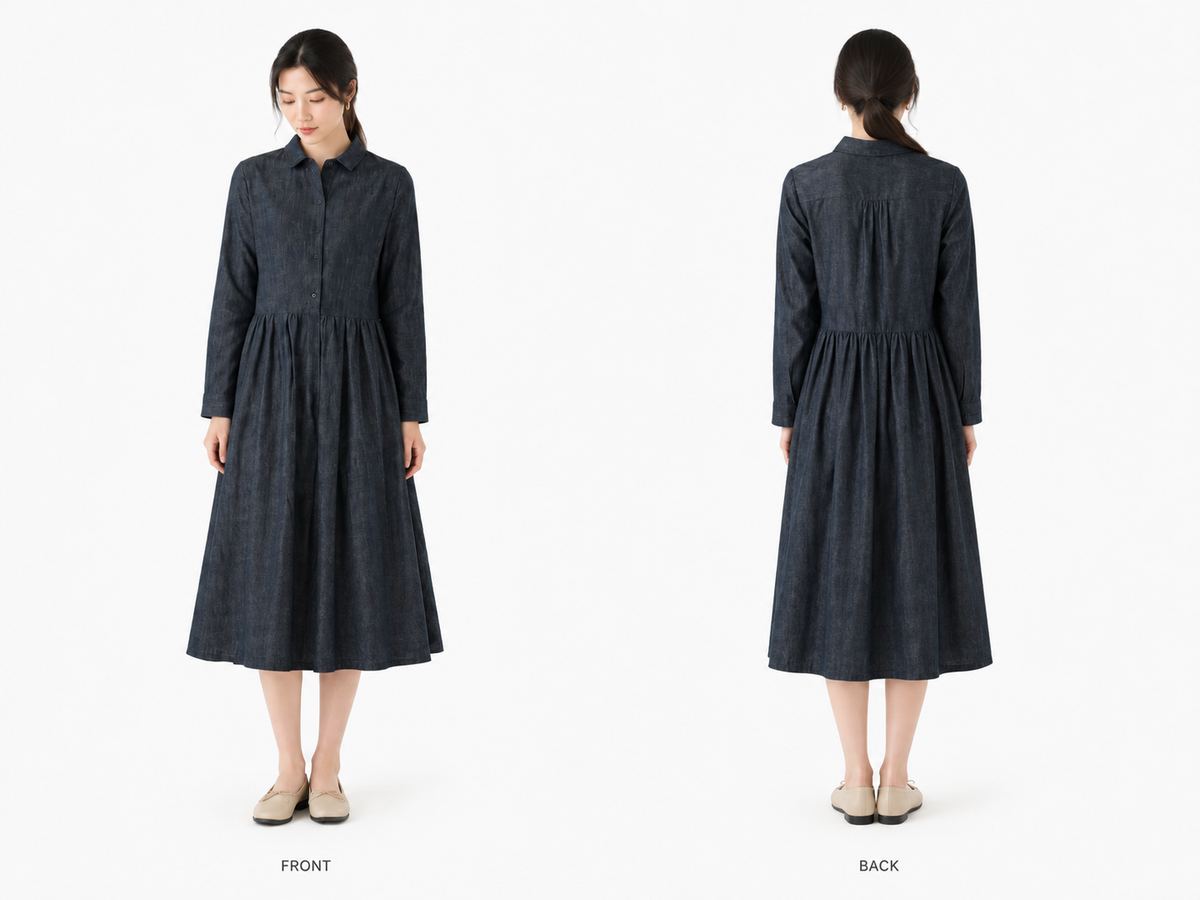 Vintage Casual Midi Dress