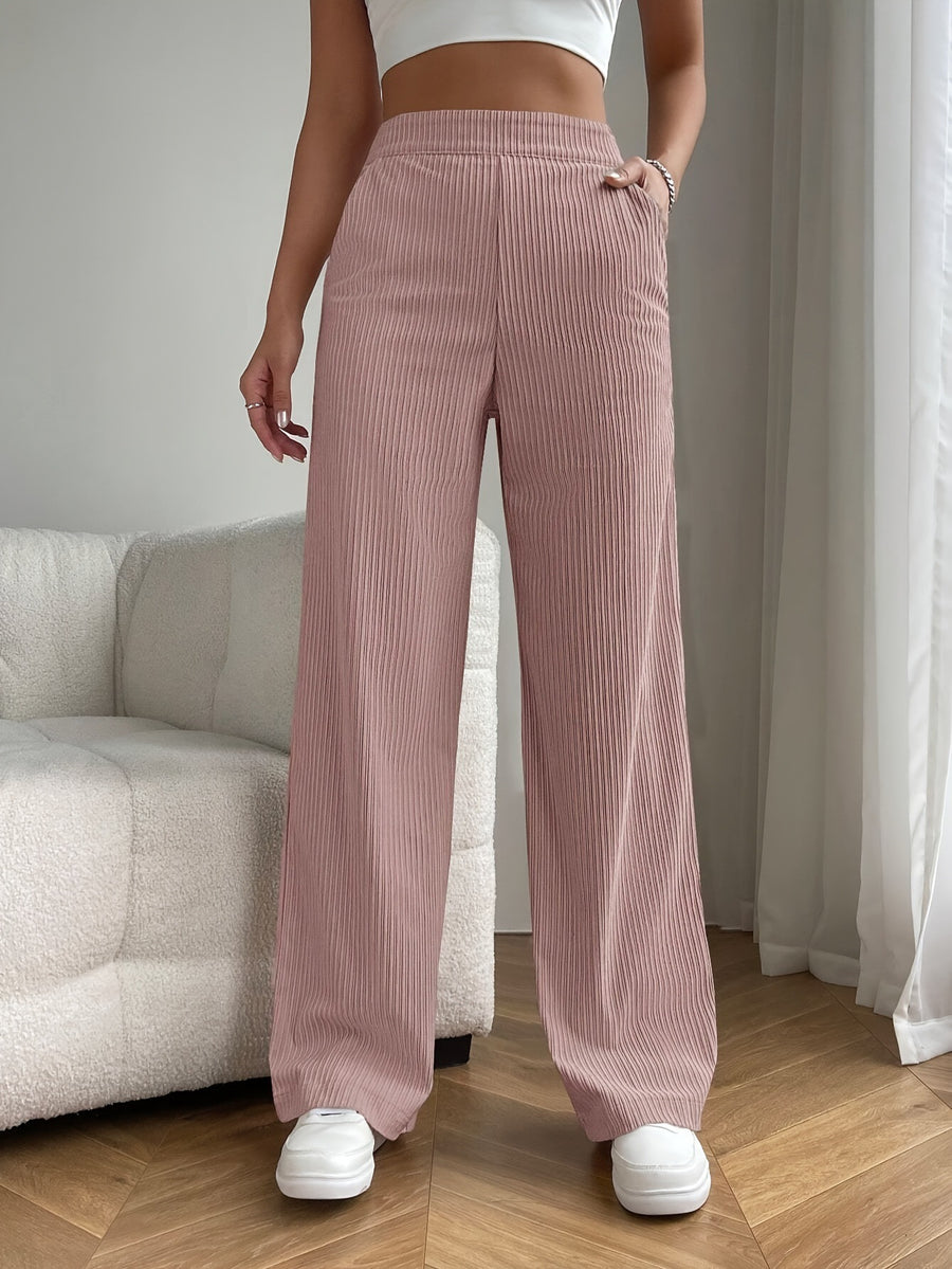 High Waist Loose Wide Leg Pants — Casual Straight Trousers