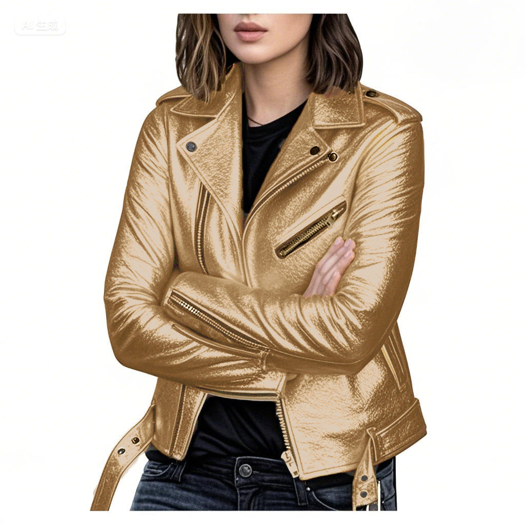 PU Leather Motorcycle Jacket — Slim Fit Short Biker Jacket