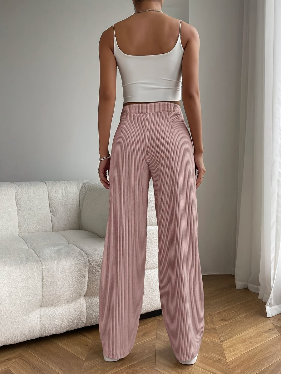 High Waist Loose Wide Leg Pants — Casual Straight Trousers