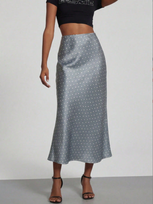 Elegant Satin Midi Skirt