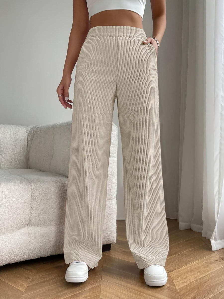 High Waist Loose Wide Leg Pants — Casual Straight Trousers