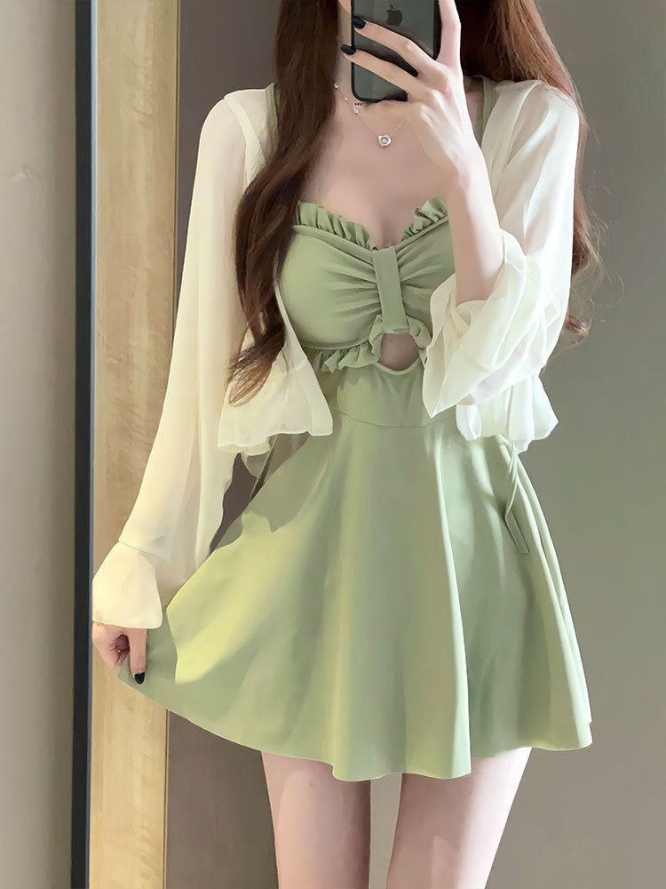 Body-Slimming Skirted Swimsuit