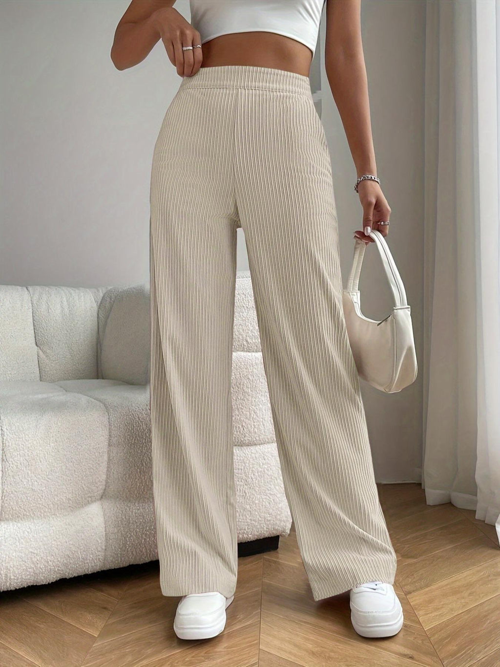 High Waist Loose Wide Leg Pants — Casual Straight Trousers
