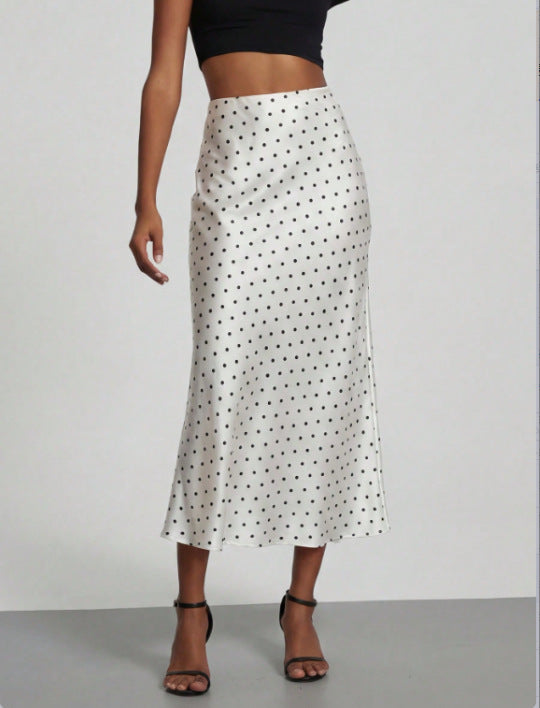 Elegant Satin Midi Skirt