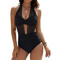 Tummy-Control Mesh One-Piece Swimsuit