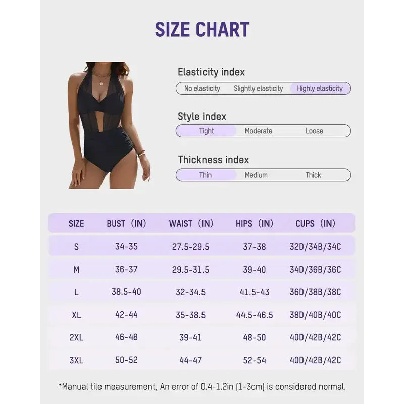Tummy-Control Mesh One-Piece Swimsuit