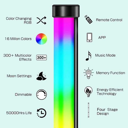 LED ambiance floor lamp, decorative atmosphere lamp, APP control, remote control tuner, change light mode with music rhythm