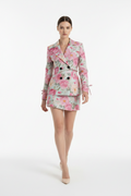 Pink Print Shirt & Mini Skirt Set