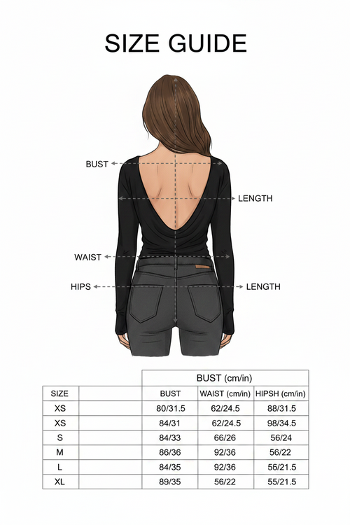 Black Fold-Detail Long Sleeve Top