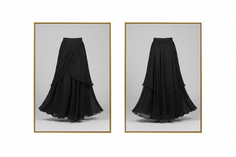 Chinese Style Ruffle Wide-Leg Pants