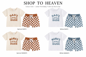 All-colours grid — Letter-Print Baby T-Shirt & Shorts Set