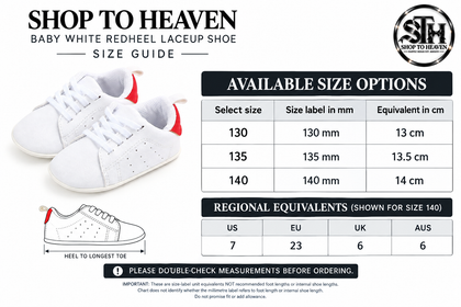 Baby Lace-Up Shoes Size Guide