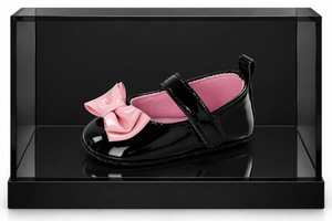 Baby Shoes Black2 Bow