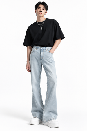 Black Tee Light Wash