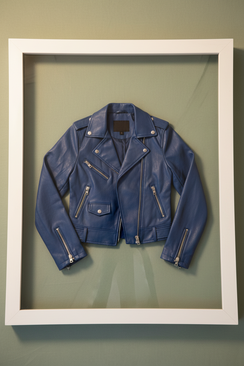 Blue Leather Jacket Framed