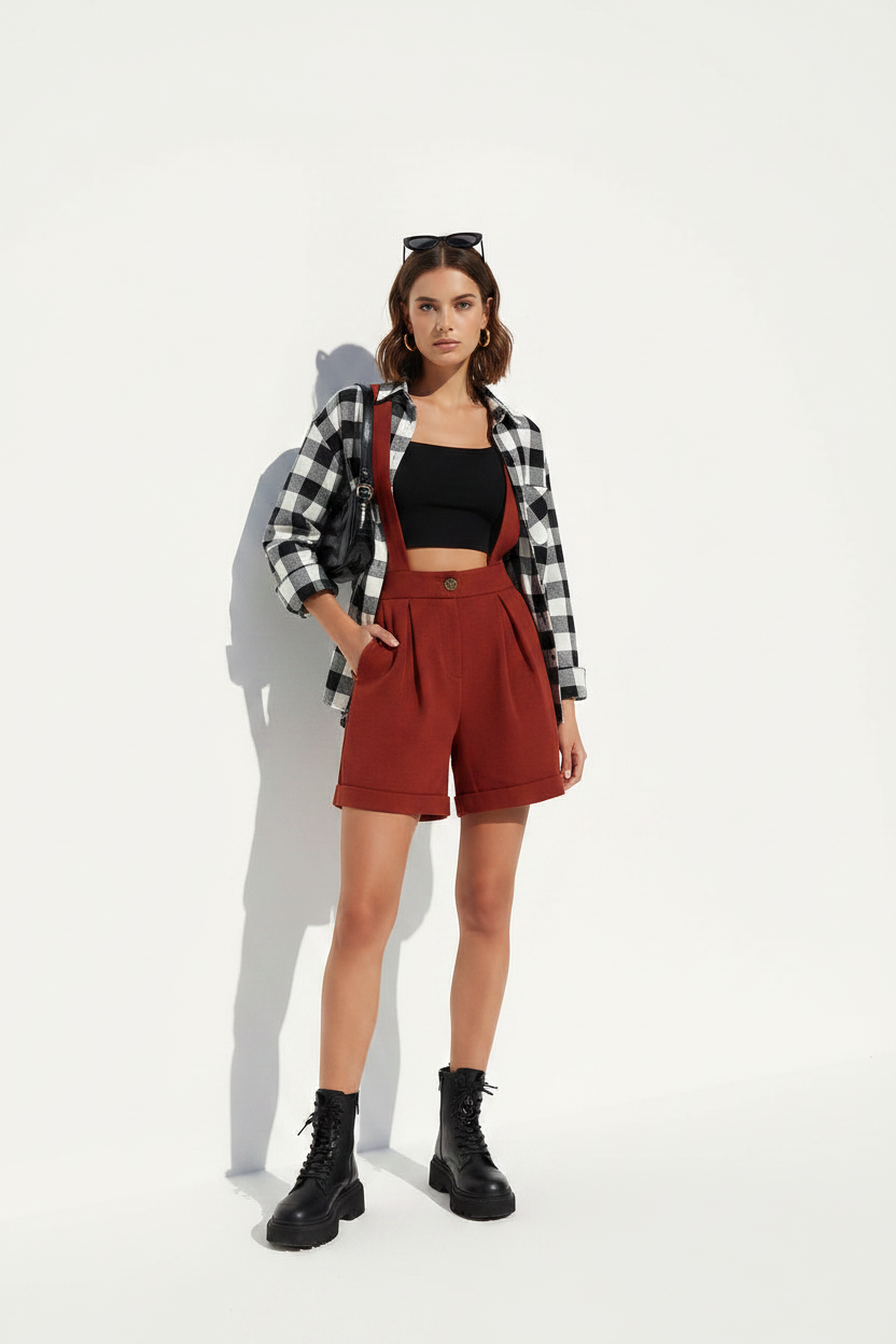 Brick Red – Check Shirt
