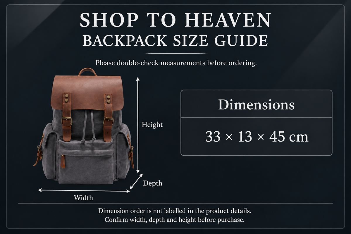 Canvas Backpack Size Guide