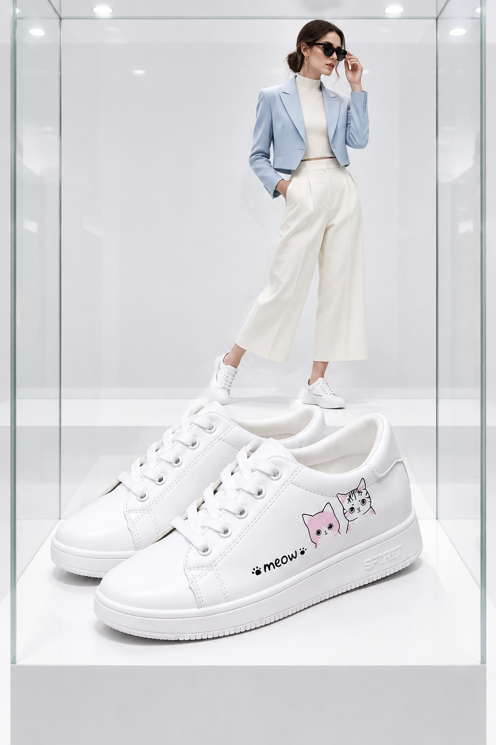 Cat-Print Sneakers Cover