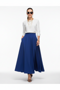 Elegant A-Line Maxi Skirt – High Waist with Pockets