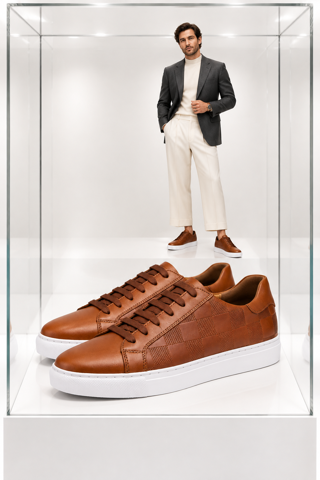 Checker-Texture Sneakers Cover