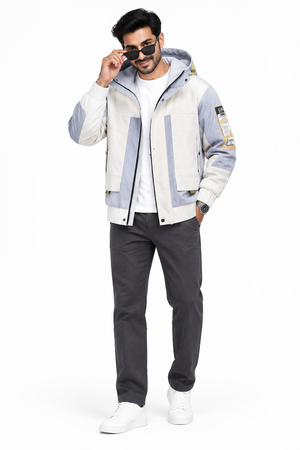 Colour-Block Jacket Beige Cover