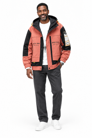 Colour-Block Jacket Brick Red Cover