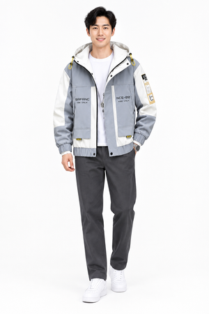 Colour-Block Jacket Grey Cover