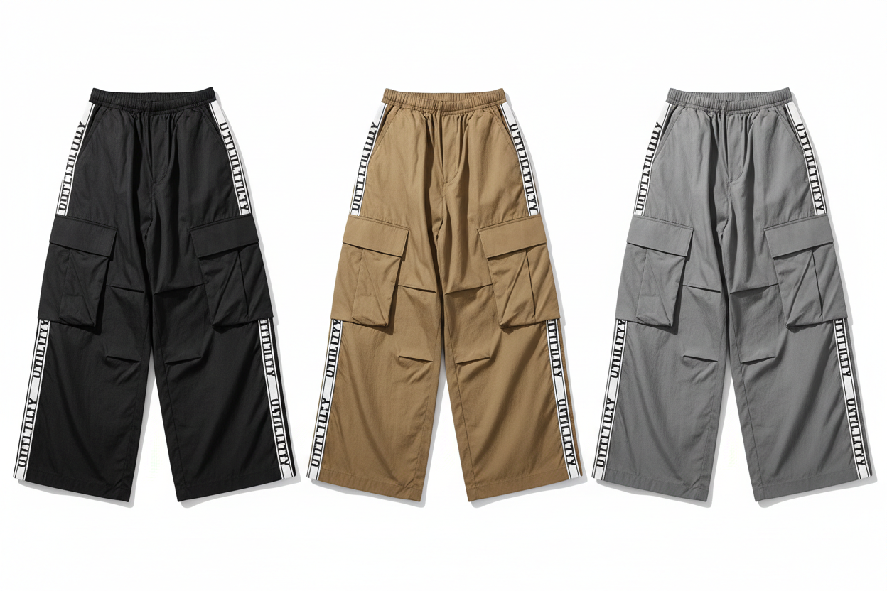 Colour Grid – Cargo Parachute Pants