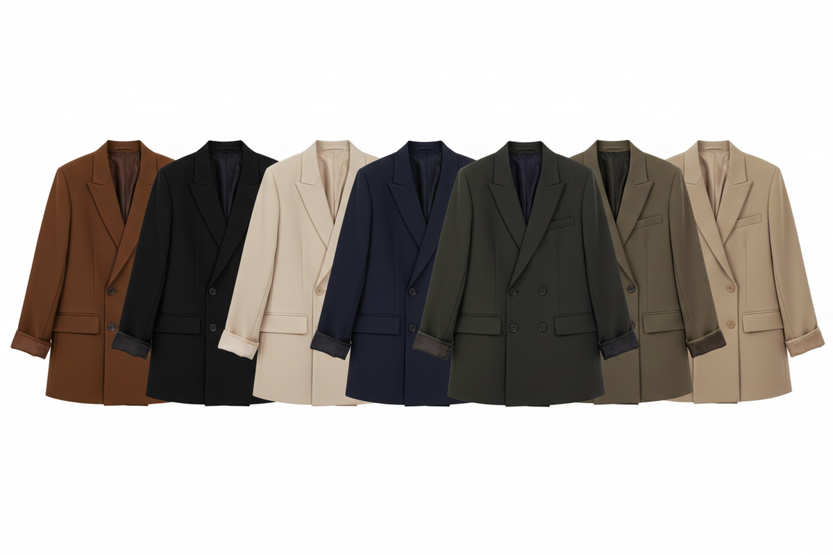 Colour Grid – Double-Breasted Blazer