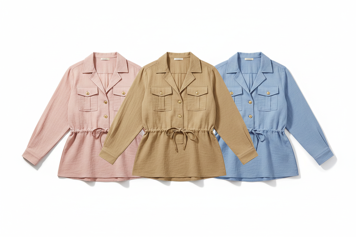 Colour Grid – Utility Drawstring Blouse