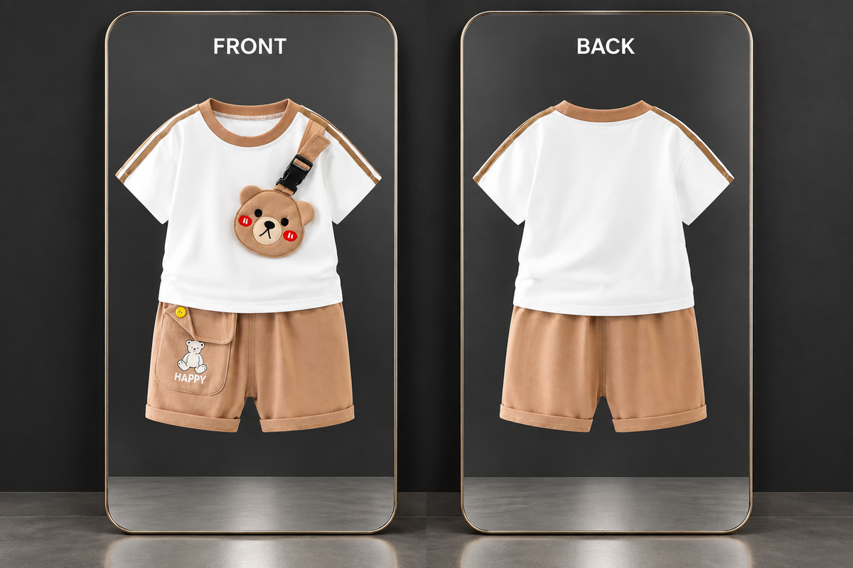 Cotton Animal Set White Bear Frame