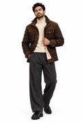 Cotton Plaid Jacket Coffee Cover