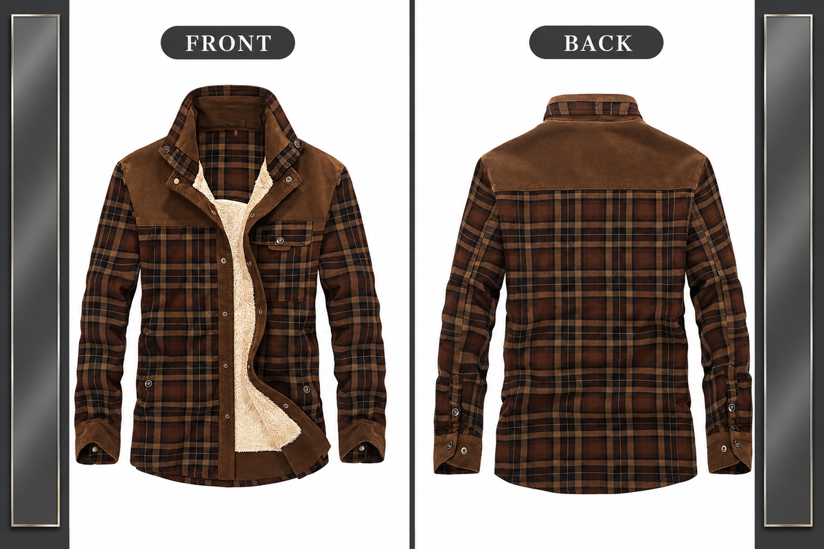 Cotton Plaid Jacket Coffee Frame
