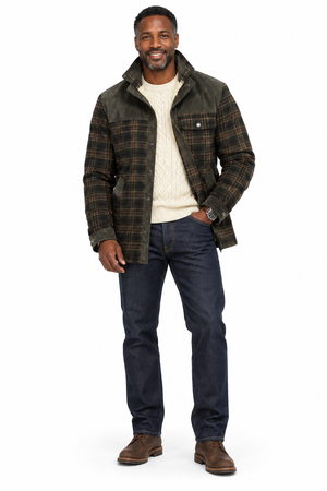 Cotton Plaid Jacket Light Military Cover